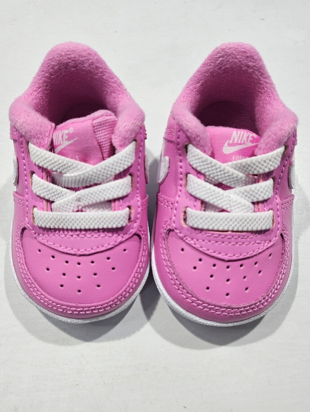 NIKE FORCE 1 CRIB SHOES PLAYFUL PINK/WHITE ROSE INFANT BAVY SIZE 1C - Picture 2 of 11